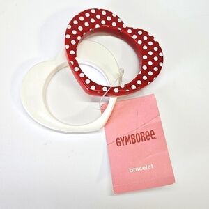 NEW Polka Dot Love Heart Plastic Bangle Two-Pack Valentine's Day 2011